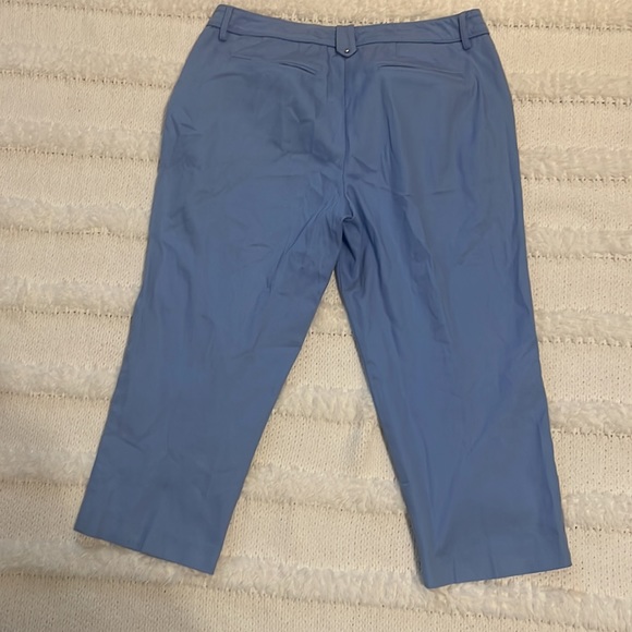 Larry Levine crop pants blue capri cotton size 10 - Picture 8 of 11